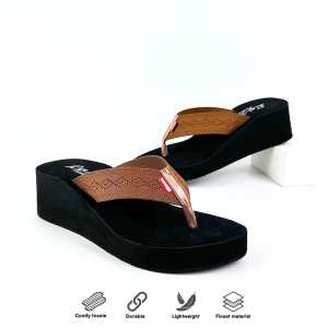 LOZTA Sandal Tinggi Wanita Wedges Tebal Karet Empuk Rajut - 01 Series