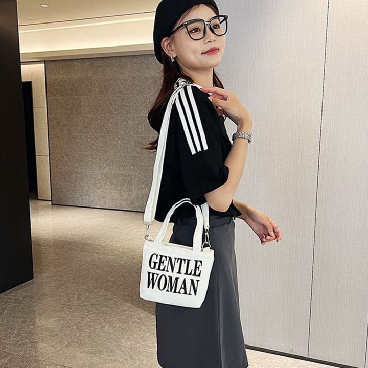 GDGDG Letter Gentlewoman Canvas Crossbody Bag Zipper Thailand Simple ...