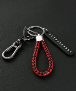 Set Gantungan Kunci Mobil Motor Keychain Tag No HP Anti Maling - Random