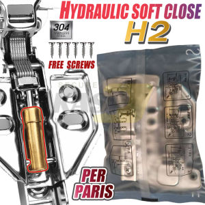 2pcs Hydraulic Soft Close 304 Stainless Concealed Cabinet Hinges For Wardrobe & Kitchen Cabinetry