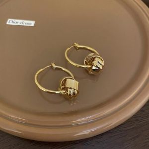 COD Saudi Gold 18K Nasasangla Pawnable Earrings Women Hoop Earrings Geometric Circle Opal Zircon Jewelry Girlfriend Gift Free Pearl Earrings Saudi Tunay Ginto Hypoallergenic Fashion Not Fade