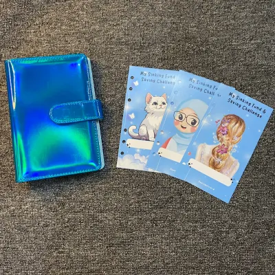 [6 Ziplock] Part 1 Paket binder Nabung binder keuangan ukuran A6 Binder Kulit