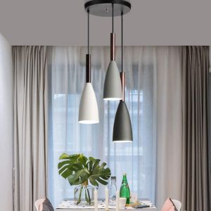 【Free Bulb】Nordic wind chandelier ceiling light drop Lights For Dining pendant lamp Ceiling Minimalist Chandelier For Dining Table Drop Lights For Dining Area Chandelier For Kitchen Dining Modern Pendant Light Kitchen Light Ceiling Chandelier For Living R