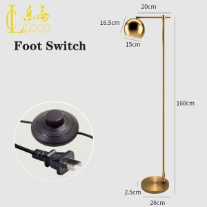Loco led floor standing lamp living room metal standing lamp bedroom bedside lamp Golden modern decoration lighting (free bulb)