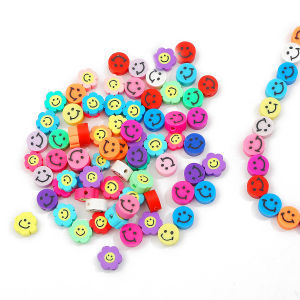 10pcs 10mm Multicolor Flower Shape Polymer Clay Beads for Jewelry Making Girls DIY Necklace Bracelet Loose Beads