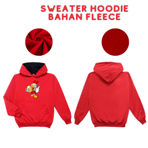 Switer Hody Wanita / Hoodie Wanita Bahan Fleece / Hoodie Korea Style Cowo Dan Cewe / Hudy Motif Chicken Cheers / Cod