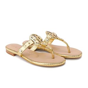 HOPE ROZA (ROSA) - MOONRAKER Women Round Toe Leather Sandal With Adjustable Strap- Soft and Anti Slip Sole Flat Leather Womens Sandals - Supah Gold