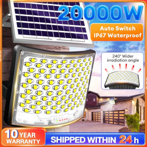 Lampu solar light outdoor lighting 20000W LED Solar Spotlight lampu solar IP67 Waterproof solar led Street light