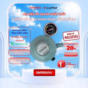Van Chụp Phi 20 Điều Áp Gas Áp Suất Thấp Có Đồng Hồ Đo SHIMONO SM186GSV Chống Rò Rỉ Tự Động Ngắt Gas Malaysia