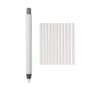 Refillable Rubber Pen Set With 10 Spare Refills Soft Push Plan For School Office Use