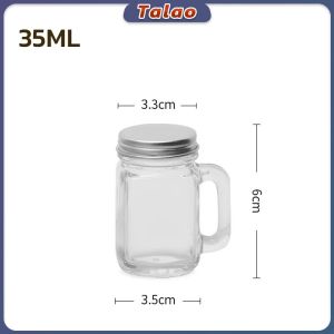 Mini Mason Jar Glass Espresso Cup with Lid and Handle Mug Shot Glasses 35ml 120ml Leakproof Liquid Sub-package Bottle