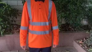 Summer Quick Dry Shirt Hi Vis Workwear Contrast Color Safety Long Sleeve Polo Shirt Reflective Work Tops For Working