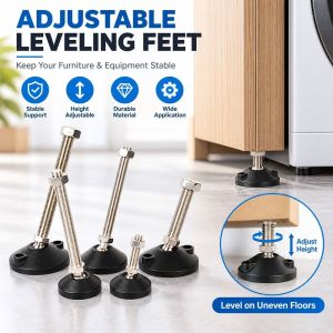 CHLOCH 1Pcs M8 M10 M12 Chân đế có thể điều chỉnh độ cao. Chân đế xoay Vít thép không gỉ 304 Chân đế cân bằng Phổ quát D40-60mm Chân điều chỉnh đa năng Dành cho máy móc công nghiệp.