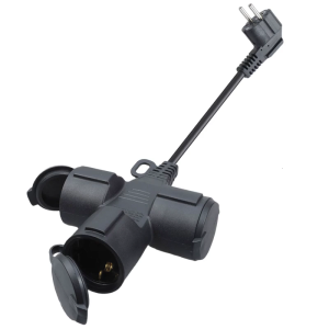 Outdoor Extension Cord with 3 Schuko Socket Weatherproof IP44 Rate for Indoor Outdoor Use Rubber Copper Cable 3500W