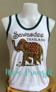 เสื้อกล้าม สกรีนลายช้างทรงเครื่อง