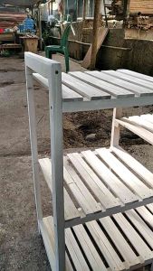 MEJA KOMPOR 3 SUSUN 2 TUNGKU DARI KAYU 75X40X80