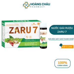 Nước Giải Rượu Zaru 7 - Giúp Giải Độc Mát Gan Giảm Nhức Đầu Mệt Mỏi Buồn Nôn Do Rượu Hộp 5 Chai