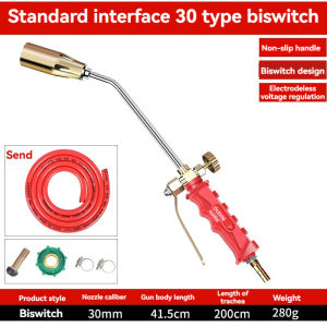 Liquefied Gas Welding Torch Tool Double Switch Type with 2M Hose Flame Blow Welding accessories Heat Weld Equipment gas torch for welding high-temperature flamethrower Outdoor Cooking Flame Heating