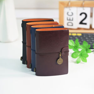 Mini A7 Vintage PU Leather Travel Notebook 10×14cm 128 Pages 64 Lined & 64 Kraft Paper Refills Pocket String Wrap Journal Gift2026