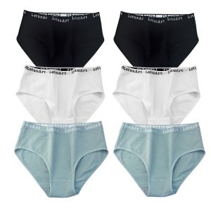 6Pcs/Set Cotton Panties Women High Rise Briefs Body Shaper Pants Seamless Underwear Solid Color Panty M-2XL Comfort Underpants