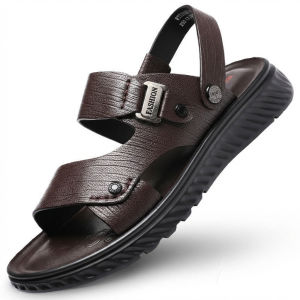 Free Shipping MenS Genuine Leather Casual Sports Sandals New Summer Style Trendy Soft-Soled Flip-Flops Dual-Purpose Sandals And Non-Slip Beach Sandals