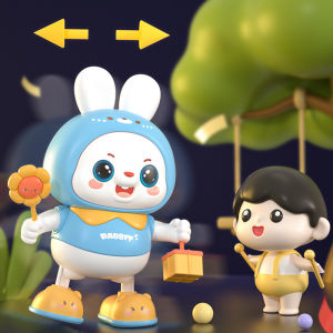 Dancing Rabbit Toy Musical Light Up Bunny Robot Sensory Early Learning Toddler Kids Gift Fun