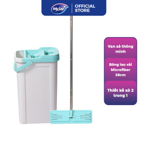 Bộ lau nhà MyJae Đài Loan sợi Fiber xoay 360 độ thông minh 125cm