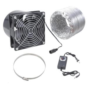 Industrial Ventilation Fan 12V 7000RPM Motor ABS Plastic Construction Includes 1M Flexible Pipe for Air Circulations