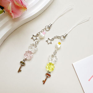 MillionGrid Ngọt Ngào Bốn Lá Clovers Đính Cườm Điện Thoại Quyến Rũ Cho Phụ Nữ Cô Gái Dễ Thương Tinh Tế Keychain Mặt Dây Chuyền Điện Thoại Thời Trang Dây Buộc Quà Tặng