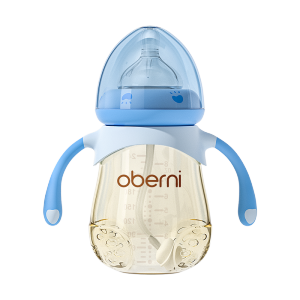 Oberni Newborn Baby Bottle SUSU wide neck baby PPSU bottle anti-drop anti flatulence and anti colic milk bottle with a handle 8oz