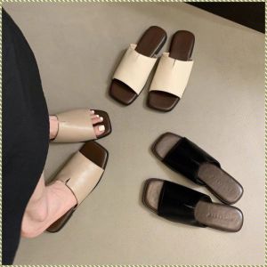 รองเท้าผู้หญิง ทนทาน แฟชั่น รองเท้าส้นแบน สนับสนุน การดูแลครึ่งหนึ่ง เหมาะสำหรับการพักผ่อนช่วงฤดูร้อน