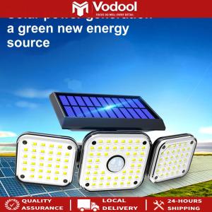 112 LED Super Bright Solar Wall Light IP65 Waterproof 3 Heads Flood Light with 3 Modes 300LM for Yard Street Stadium House
