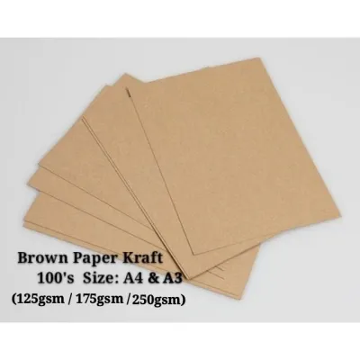Brown Paper Craft / Kertas Kraft 100s Size A4 & A3 (125gsm / 175gsm / 250gsm)