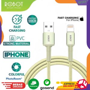 ROBOT Kabel Data Lightning RSL100 1M Fast Charging 2.4A Garansi Resmi