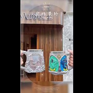 LZD  Harry Potter Beer Steins Personality Movie Surrounding Souvenir Harry Potter Academy Badge Mug Stainless Steel