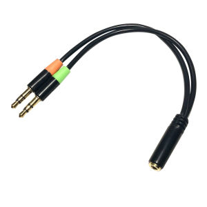 ✅มาตรฐาน ทน ของแท้ by GLINK GLEX-001 Cable Y-Connector 2:1 (M/F) แปลง 2 ช่องเป็น 1 ช่องรวมสัญญาณไมค์และเสียง ขนาด 3.5MM GLEX001