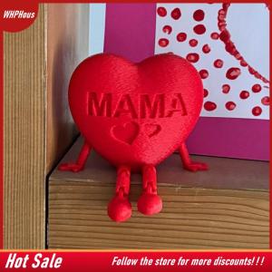 【COD】🔥🔥🔥 Poseable Heart Mom Figurine With Movable Joints & Articulated Feet 3D Plastic Sculpture Mother Day Birthday Gift Home Office Decor