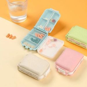 8 Divider Medicine Tablet Pill Folding Storage Box Clamshell Potion Box Duty Lightweight For Travel