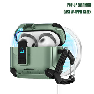 AKABEILA  เคสแบบหนีบ Secure Lock สำหรับ AirPods 4 Pro รุ่นที่ 2 เคสกันกระแทกสำหรับ AirPods 1 2 3 พร้อมฟังก์ชันยึดโทรศัพท์