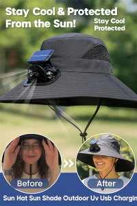 Summer Large Brim Electric Sun Hat Sun Hat Sun Shade Outdoor Uv Usb Charging