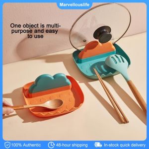 Pot Lid Rack Pan Cover Shelf Kitchen Pan Cover Lid Rack Stand Spatula Holder Kitchen Organizer