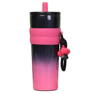 SWEET TIM Large Capacity Insulated Water Bottle Cute 710ml Stainless Steel Vacuum Flask Durable Keeps Cold and Heat Ice Bar Mug Coffee Tea