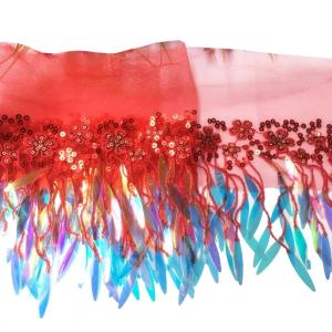 1 yard Tự Làm nhảy VÁY DỰ TIỆC Vải Trims Fringe Tua Sequins Ren Thêu Ribbon Khâu thủ công phụ kiện quần áo