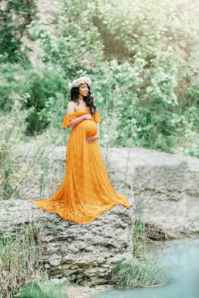 Maternity Dresses For Photo Shoot One-piece Lace Pregnancy Photogr