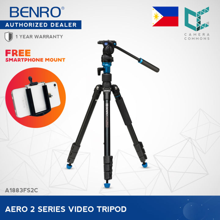 Benro A1883FS2C Aero 2 Aluminum Video Travel Angel Tripod Kit | Lazada PH