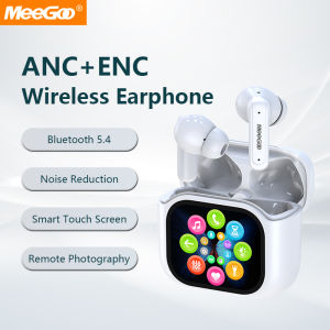 MeeGoo TWS Wireless Earphone  Bluetooth5.4 With Mic  Sports Gaming Earbuds Color Screen ANC Noise Canceling Smart Touch Screen Earbuds 蓝牙耳机