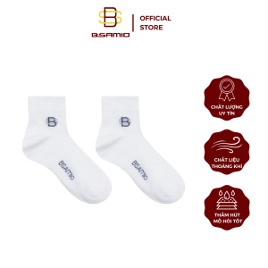 Tất Vớ Nam Cổ Trung BSAMIO Màu Trắng Chất Liệu Cotton Thoáng Khí Thấm Hút Mồ Hôi Tốt Dễ Phối Đồ