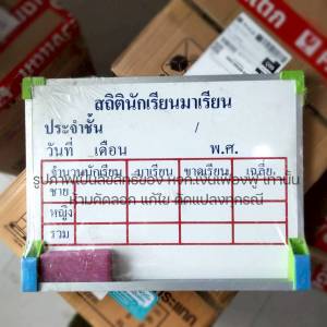 กระดานไวท์บอร์ด กระดานสถิตินักเรียน ประถม อนุบาล มัธยม ขนาด 30*40 เซนติเมตร กระดานเช็คสถิตินักเรียน