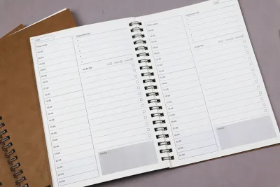 【📣SG Seller】Kraft Paper Spiral Planner A5 Daily Weekly Monthly Schedule Notebook 60 Sheets To-Do List Memo Journal