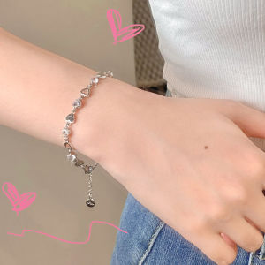 Minwen Love Heart Bracelet For Women Korean Charm Sparkling Adjustable Elegant Chain Bracelets Accessories Jewelry